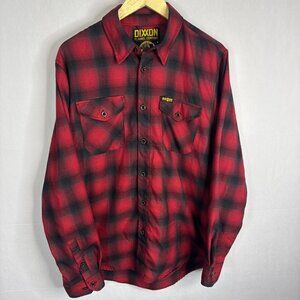 Dixxon Flannel Co Black Rifle Coffee Fireside Red Plaid Flannel Shirt Men’s M